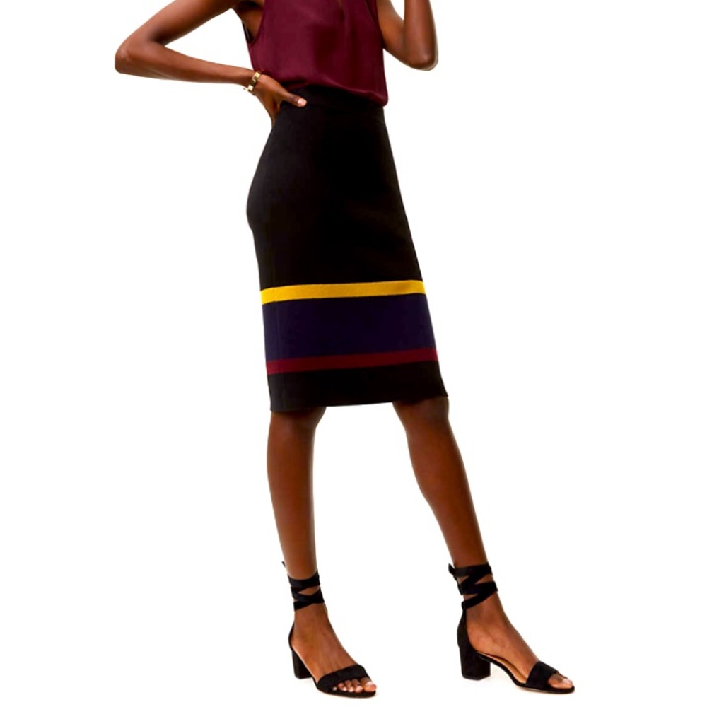 NEW Loft Striped Pull On Sweater Skirt (Size S)